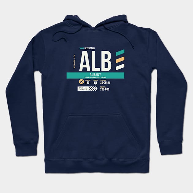 Albany (ALB) Airport Code Baggage Tag Hoodie by SLAG_Creative